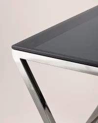 Журнальный стол ИНСИГНИЯ 55кс55 Темный хром стекло смоке / 55x55 smoke