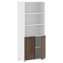 Шкаф с одним комплектом глухих малых дверей ЕДИС ЕХCС 85.5 Дуб Денвер темный Мокко Белый / EDIS EHCS