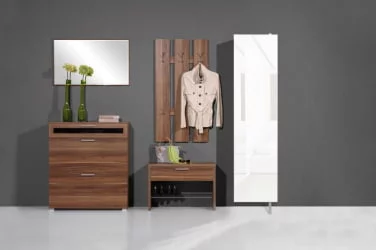 Поворотный шкаф в белом глянцевом стекле Драйв Шелф (правый) Венге