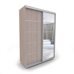 Шкаф-купе с зеркальными дверьми Акцент-Квадро Д 1200х600 Шимо светлый/хром