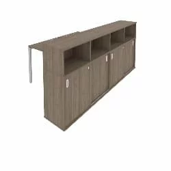 Рабочая станция с опорным шкафом-купе Метал Сйстем Б.РС-СШК-4.1 Вяз/Серый / Metal System