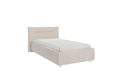 Кровать с мягким изголовьем Альба КМ0.9-16 крем (велюр)