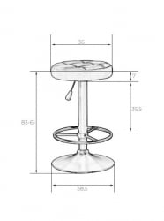 Табурет барный ДОБРИН БРУНО (черно-белый) 2 шт / DOBRIN BRUNO