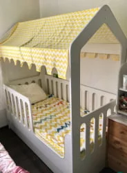 Кроватка-Домик с ящиком белая