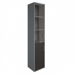 Шкаф высокий узкий левый Riva А.СУ-1.2 Л Венге/Металлик