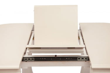 Стол раскладной Eva (EV-T4EX) дерево гевея/мдф, 120+39х80х75см, ivory white (слоновая кость 2-5)