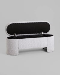 Банкетка Taks с местом для хранения букле светло-серый