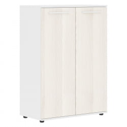 Шкаф с глухими средними дверьми ЕДИС ЕМCС 85.1 Ясень Траун Белый Белый / EDIS EMCS