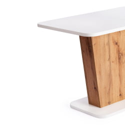 Стол обеденный GENT ЛДСП, 110-145x68,6x75,5 см, Дуб вотан/Белый