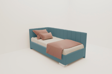 Подростковая кровать ТЕРРА БЕЗ ОСНОВАНИЯ (BERHOUSE) Материал фасада: Металл/Велюр; Спальное место: 800х1900; Цвет: Голубой