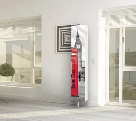 Узкий шкаф в прихожую Зум Шелф Арт Беленый дуб