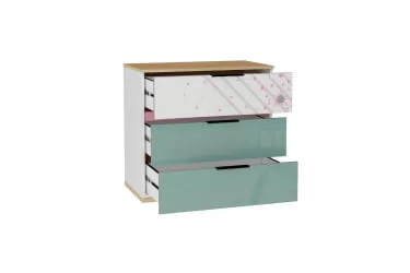 Комод Урбан ЛД 528.160.000 Дуб Золотой/Белый/Сумеречный голубой