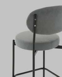 Стул Полубарный Бриф ДД ПБ велюр серый / DD