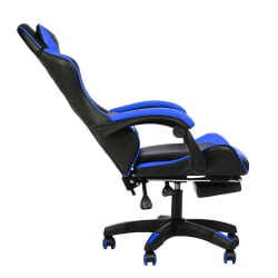 Кресло 1206 KINGQUEEN цвет черный/синий с массажем 1206-black-blue-mass