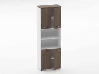 Шкаф 5 широкий закрытый с 2 -мя открытыми полками Deka 10.23.121 Дуб Верцаска/Белый