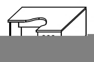 Стол письменный правый СА-3 Пр  Ясень Шимо