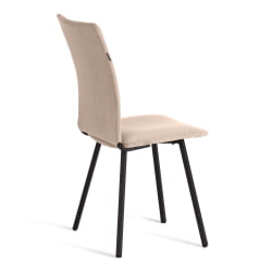 Стул обеденный Ла Роуссе (2 шт. в упаковке) НЕВ, велюр, бежевый/черный, 7, 45х55х93 см / La Rousse NEW,