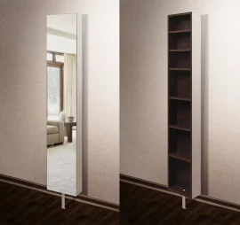 Узкий шкаф в прихожую Зум Шелф Венге