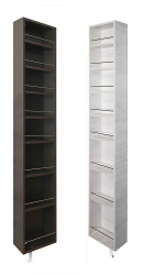 Распашной шкаф в гостиную в белом глянцевом стекле Лупо Шелф (левый) Венге