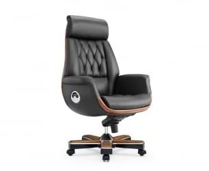 Кресло руководителя Трон кожа Черный
