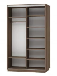 Шкаф-купе двухдверный Экспресс Дуо Медиум 1400х2200h Ясень шимо тёмный