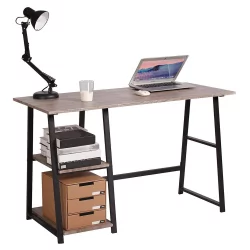 Стол на металлокаркасе BRABIX LOFT CD-006 Мореный дуб