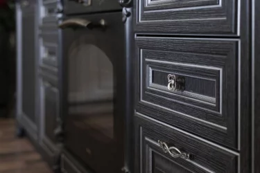 Кухонный гарнитур угловой Италия №07 Черный Дуб темный