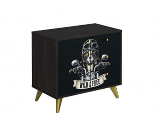 Комод Фьюжн КМ-002 АРТ Угольный камень/BIKER CAT