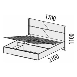 Кровать с подъемным механизмом Монако 903.21 Белый шпон/Даллас Айвори