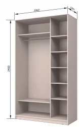 Шкаф купе 2-ух дверный Хит-24-14-77 Париж Аруба Венге