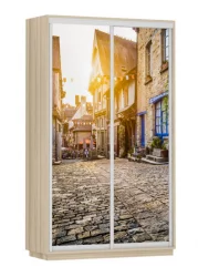 Шкаф-купе двухдверный Экспресс Дуо 1200х2400х Улица/Ясень шимо светлый / 1200х2400h