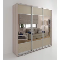 Шкаф-купе трехстворчатый с зеркалом Акцент-Дуэт КЛ 2100х600 Ясень шимо светлый