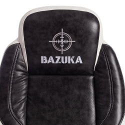 Кресло BAZUKA кож/зам, серый/белый , 2TONE/2TONE перф/36-01