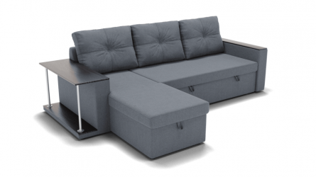 Диван Атланта (ЗР) Цвет фасада: Серый; Тип: Левый/правый; Материал фасада: Металл/Велюр