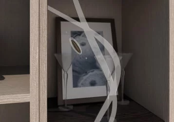 Шкаф-стенка в гостиную Атлантида 2 Б Ясень шимо темный Ясень шимо светлый