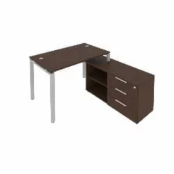 Рабочая станция на П-образном м/к с опорной тумбой правая Метал Сйстем БП.РС-СТС-2.2 Пр Венге/Серый / Metal System