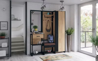 Комплект мебели для прихожей Техно ЛД №1 Дуб Золотой Черный