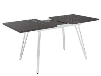 Стол раскладной Диего 140-180 вхите Мрамор графит / white