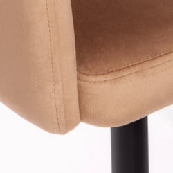 Кресло LA FONTAIN (mod. 004) вельвет/металл, 60 х 57 х 84 см , коричневый (HLR11)/черный