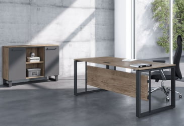 Комплект мебели для кабинета руководителя ENIO №1 Кария Пальмира Антрацит