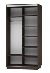 Шкаф-купе с фотопечатью Экспресс Дуо 1200х2200h Париж/Венге