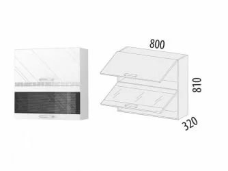 Шкаф-витрина кухонный (с системой плавного закрывания) Бьянка 102.09.1