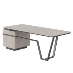 Стол руководителя правый Line СФ-571101.1 Дуб серый Черный графит