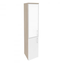 Шкаф высокий узкий левый ОНИКС О.СУ-1.2Р(Л) вхите Дуб Аттик/Белый / ONIX O.SU-1.2R(L) white
