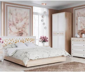 Комод Мадлен 07 Дуб сонома светлый Ясень белый Серебро