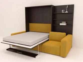 Диван кровать-трансформер Смарт 1 с пуфом 3-в-1 1400 правый Венге