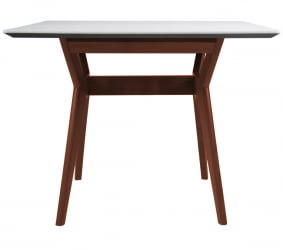 Стол Нарвик 960*960 мрамор Бианко Темный орех