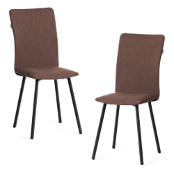 Стул обеденный La Rousse (2 шт. в упаковке) NEW, ткань рогожка, коричневый/черный, 3М7-147, 45х55х93 см