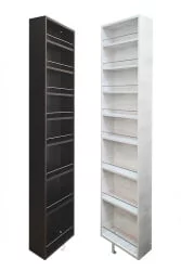 Шкаф в белом глянцевом стекле Драйв Шелф (левый) Венге