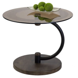 Стеклянный стол Дуэт 13Н Черный, дуб маррон / стекло тонированное